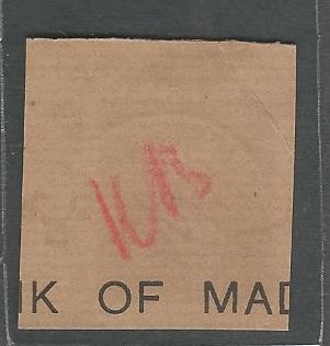 British India Queen Victoria stamps – 1/2 a Perfin on piece, 1890 - BIU0024