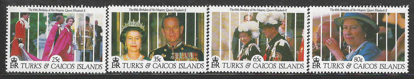 Turks and Caicos Islands - Complete Set, 65th Birthday of Her Majesty Queen Elizabeth II, Mint - VVV00419