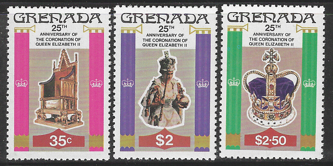 Grenada, Complete Set, 25th Anniversary of Coronation of Queen Elizabeth II, Mint - VVV00439