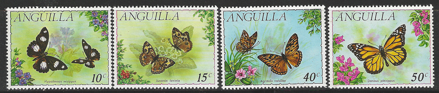 Anguilla, Complete Set, Different Values of Butterflies, Mint - VVV00519