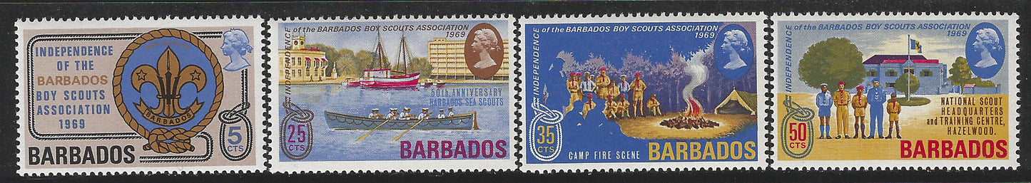 Barbados, Complete Set, Independence of Boy Scouts Association 1969, Mint - VVV00536