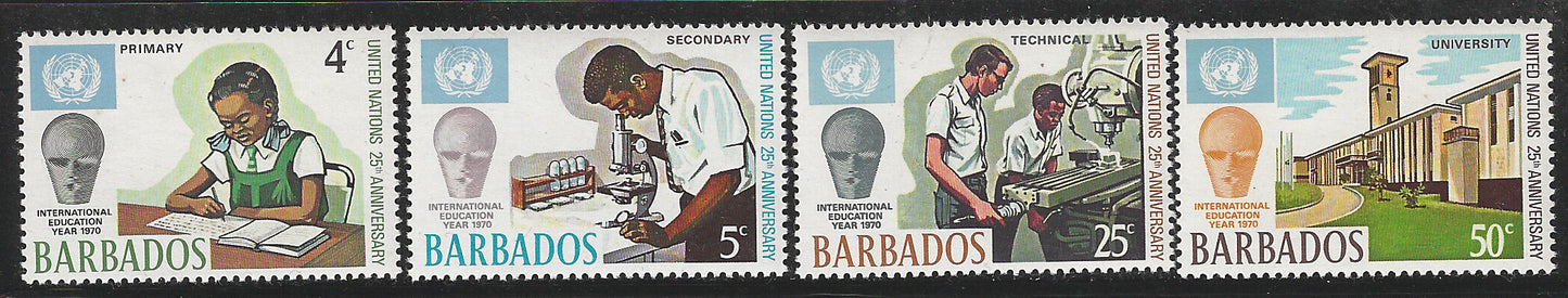 Barbados, Complete Set, International Education Year 1970, Mint - VVV00537