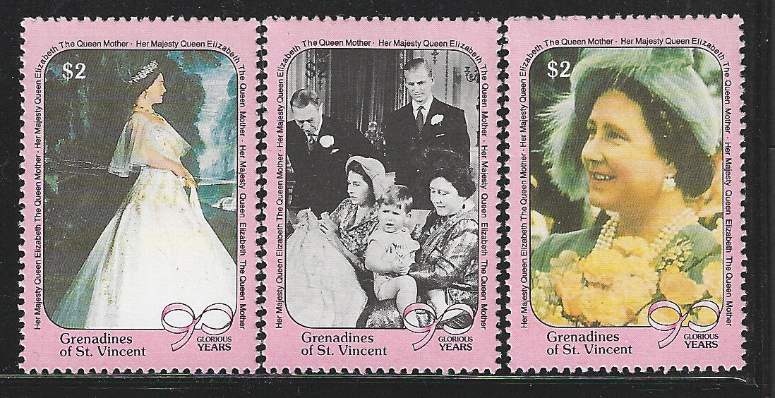 Grenadines of St. Vincent, Complete Set, H.M Queen Elizabeth 90 Years Glorious, Mint - VVV00546