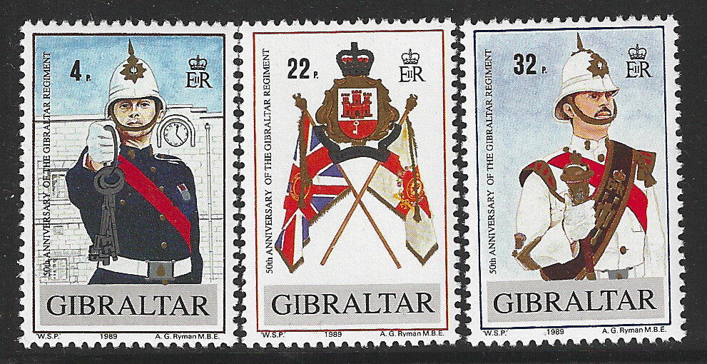 Gibraltar, Complete Set, 50th Anniversary of Gibraltar Regiment, Mint - VVV00549