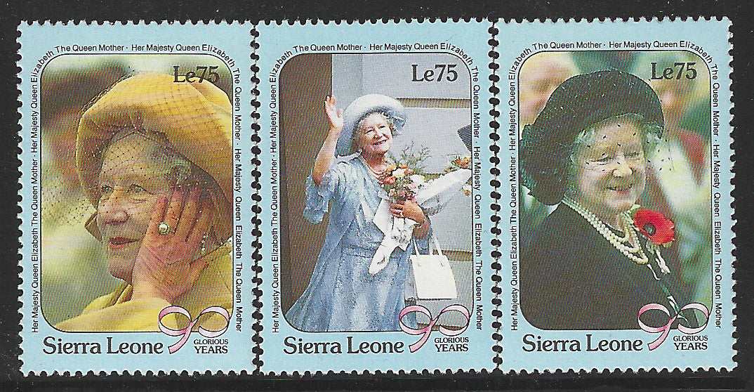 Sierra Leone, Complete Set, H.M Queen Elizabeth 90 Years Glorious, Mint - VVV00550