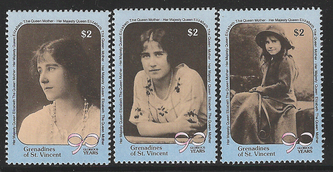Grenadines of St. Vincent, Complete Set, H.M Queen Elizabeth 90 Years Glorious, Mint - VVV00551