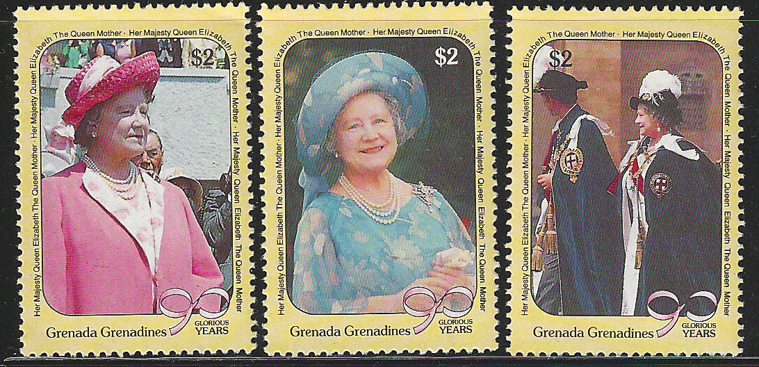 Grenada Grenadines, Complete Set, H.M Queen Elizabeth 90 Years Glorious, Mint - VVV00558