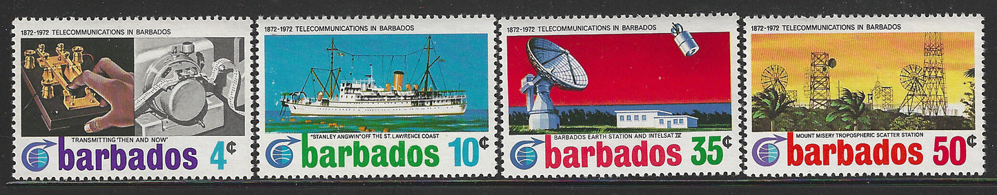 Barbados, Complete Set, Telecommunications 1972, Mint - VVV00597