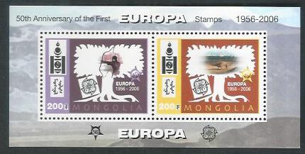 Mongolia Samps Miniature sheet – 50 th Anniversary of the first Europa , Cept , 2006 - DDD0012