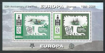 Mongolia Samps Miniature sheet – 50 th Anniversary of the first Europa , Cept , 2006 - DDD0013