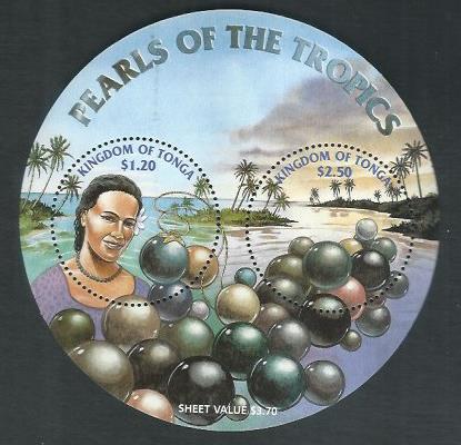 Tonga Stamps – Odd Shape / Variety – Miniature Sheet – Pearls of the Tropics, Mint - DDD0030