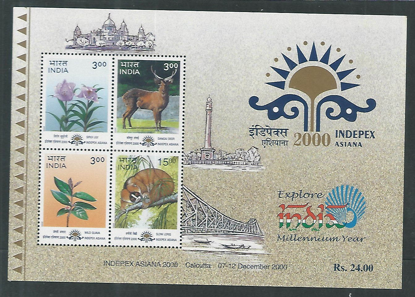 India Stamps - Miniature Sheet - INDEPEX ASIANA 2000 - EEE072