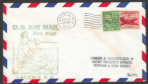 USA Air Mail First Flight Cover - Laconia N H , 1950 - FFF4009