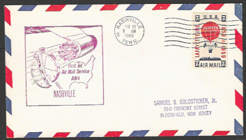USA Air Mail First Flight Cover - Nashville , 1961 - FFF4010