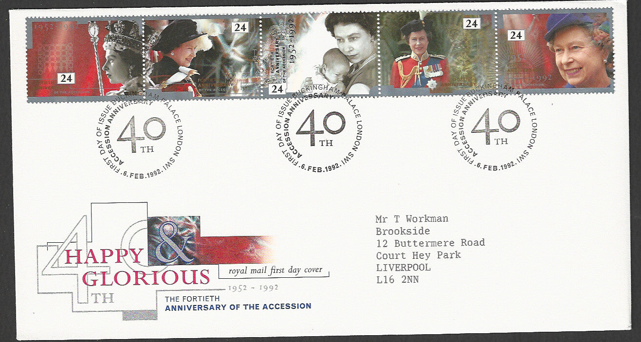 Great Britain FDC - The Fortieth Anniversary of the Accession - GGG00093