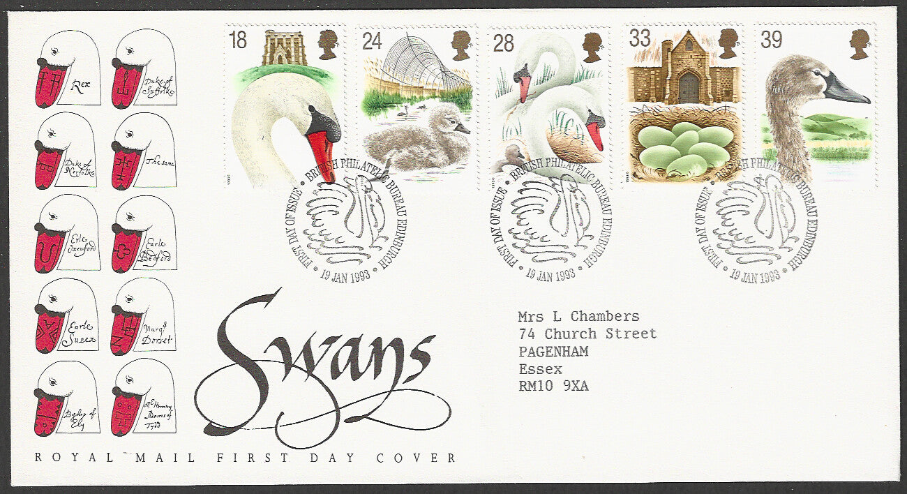 Great Britain FDC - Swans Royal Mail, 1993 - GGG00154