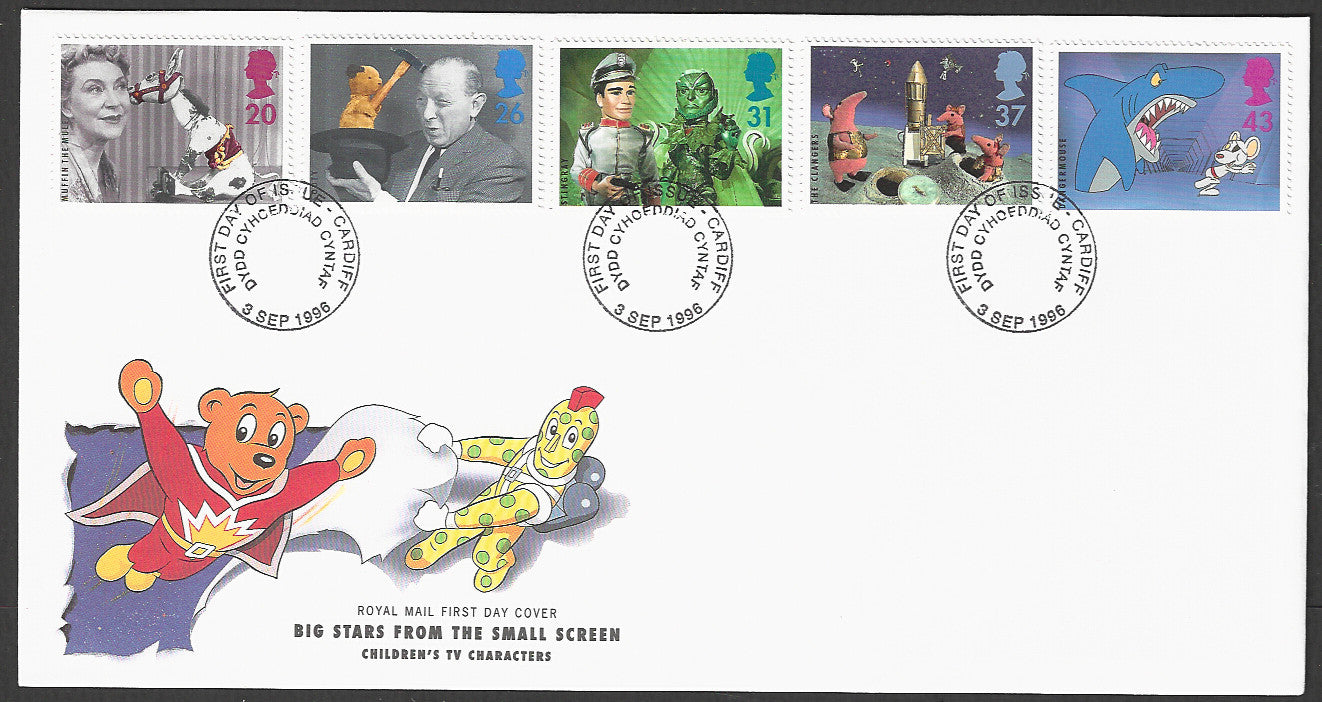 Great Britain FDC - Big Stars from the Small Screen Set of Five Royal Mail, 1996 - GGG00161