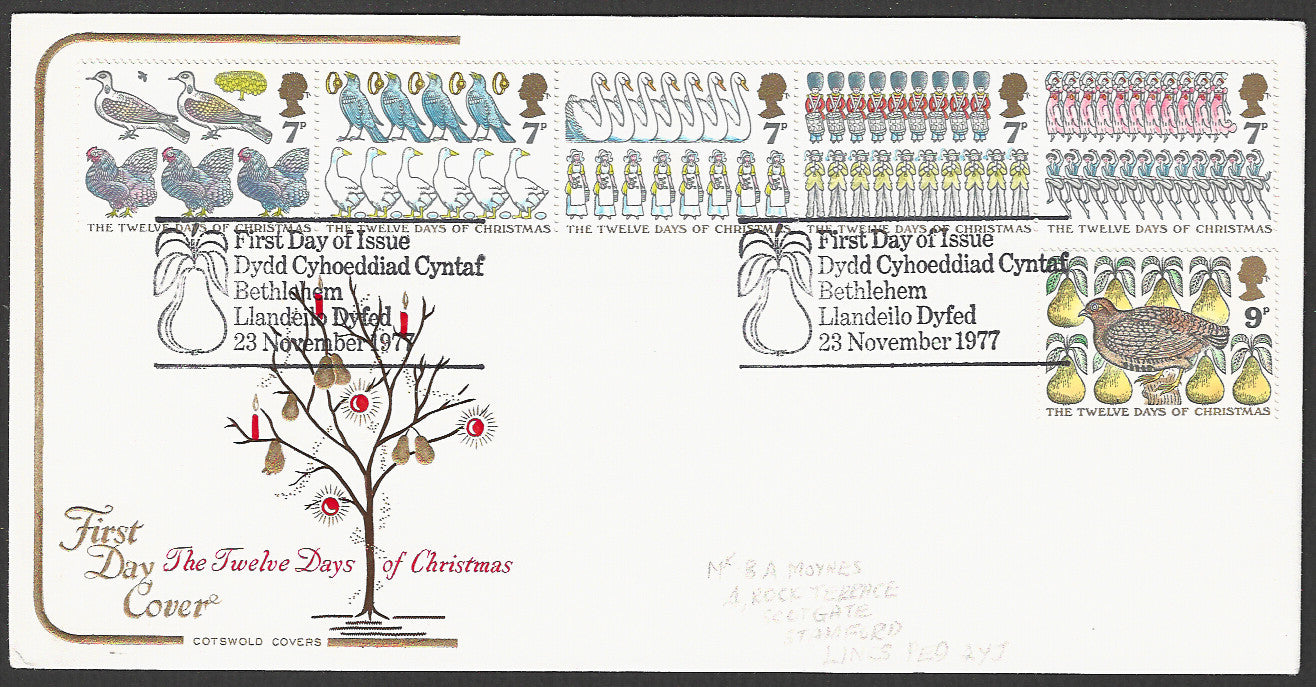 Great Britain FDC - The Tweleve Days of Christmas, 1977 - GGG00208