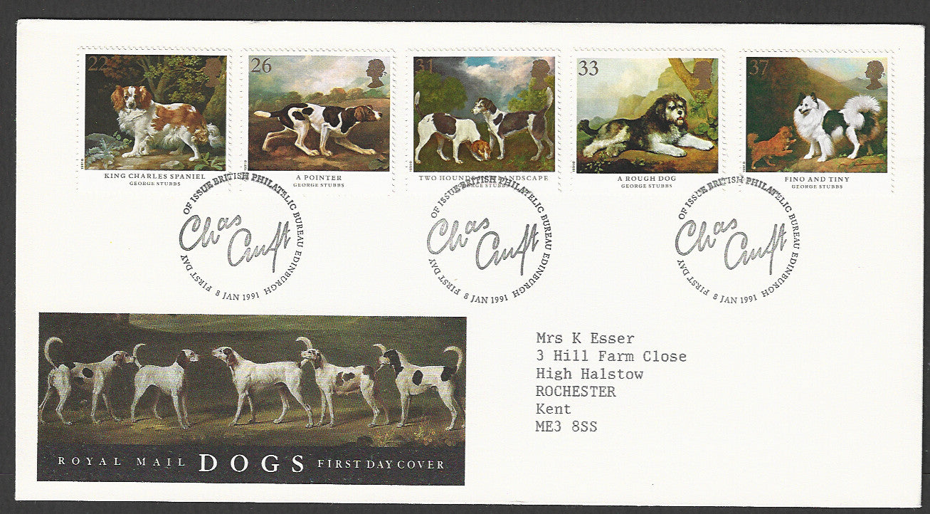 Great Britain FDC - King Charles Spaniel Dogs, 1991 - GGG00233