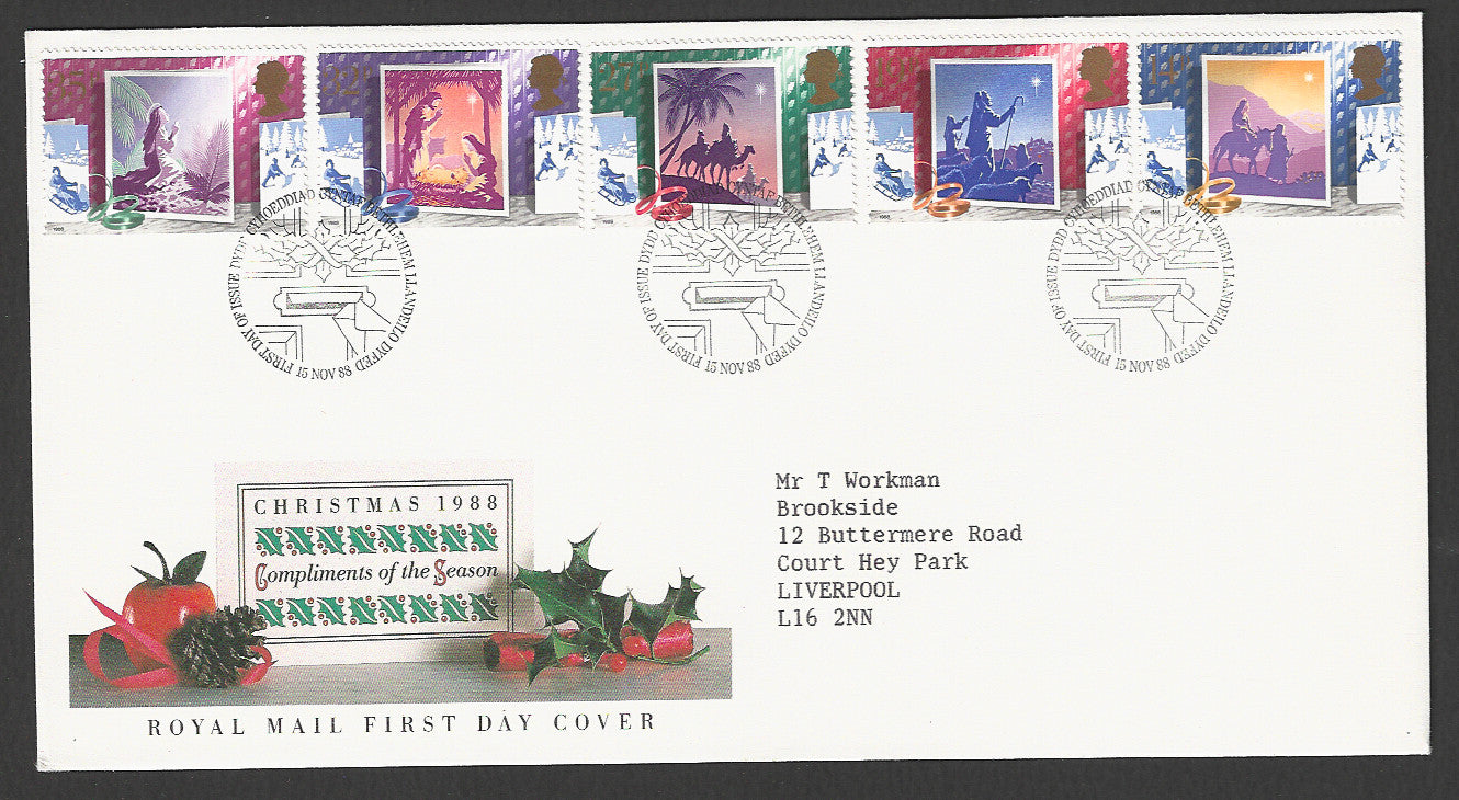 Great Britain FDC - Christmas Compliments of the Season, 1988 - GGG00315