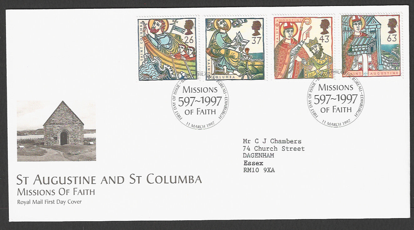 Great Britain FDC - St Augustine and St Columba Missions of Faith, 1997 - GGG00347