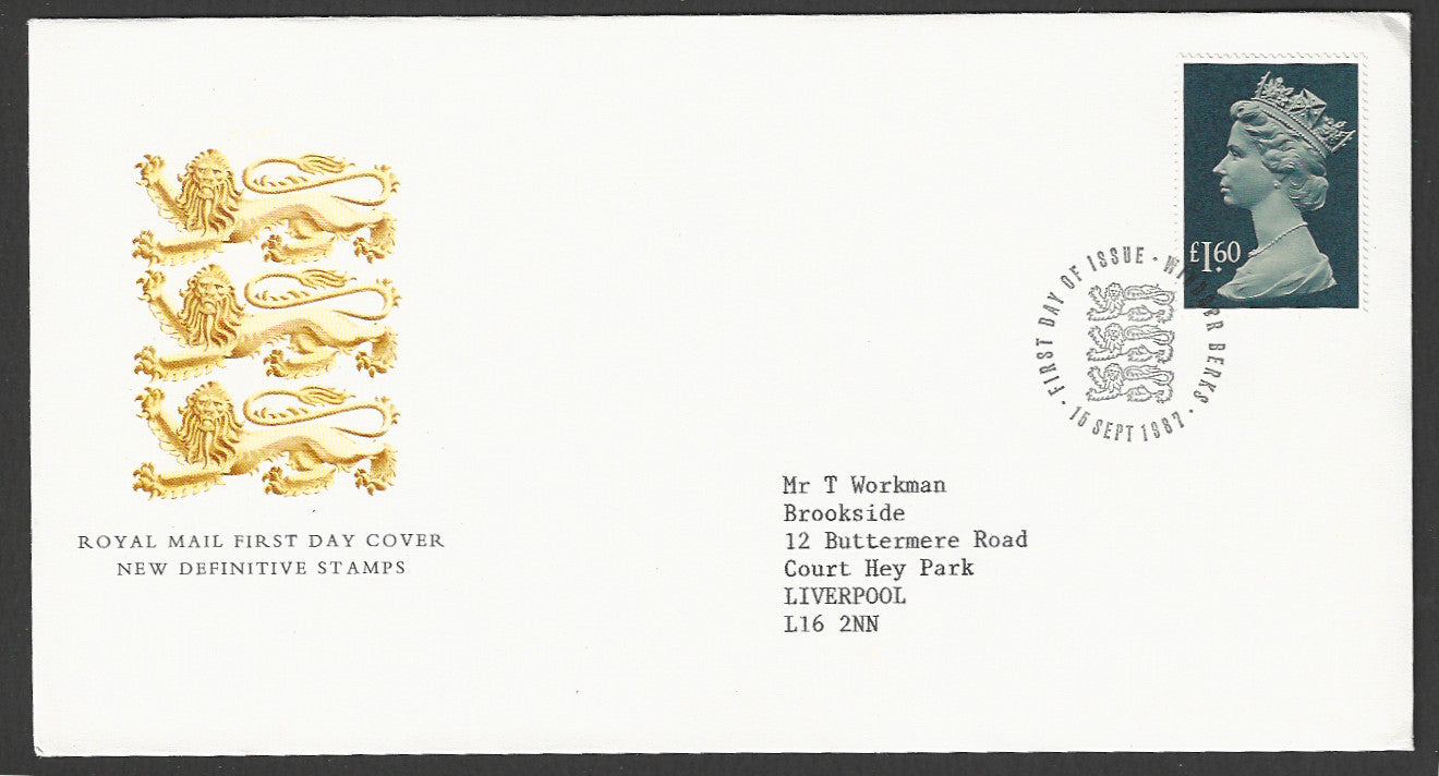 Great Britain FDC - New Definitive Stamp Royal Mail, 1986 - GGG00393