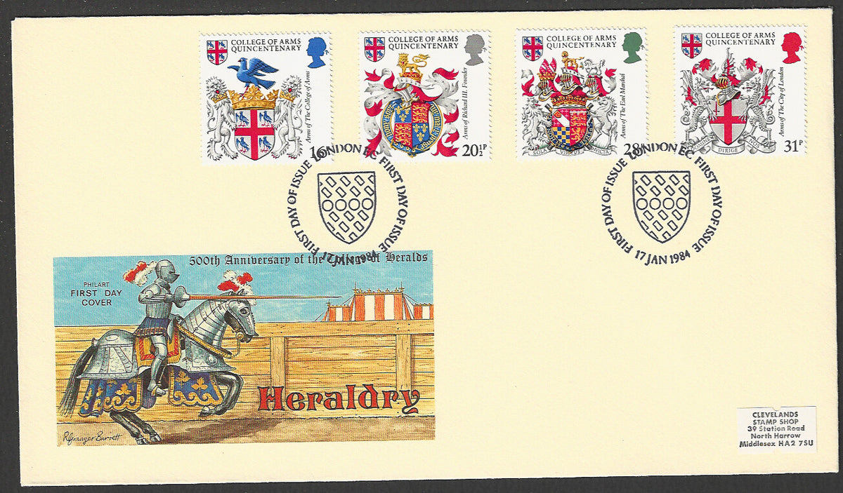 Great Britain FDC - 50th Anniversary of Heraldry, 1984 - GGG00394