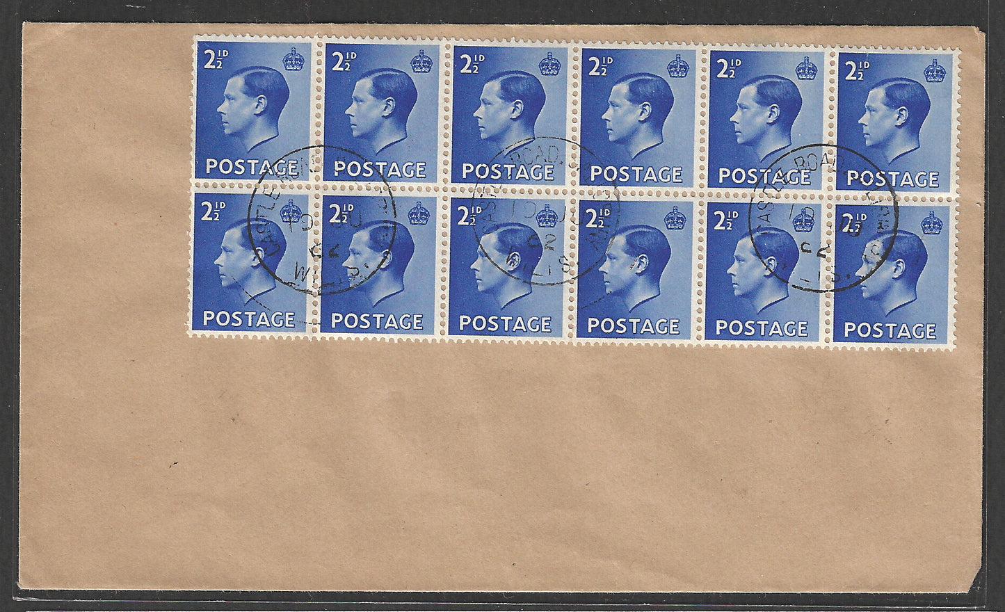Great Britain Stamps 1936 2 1/2 stampd Block of 12 stamps , - GGG00474