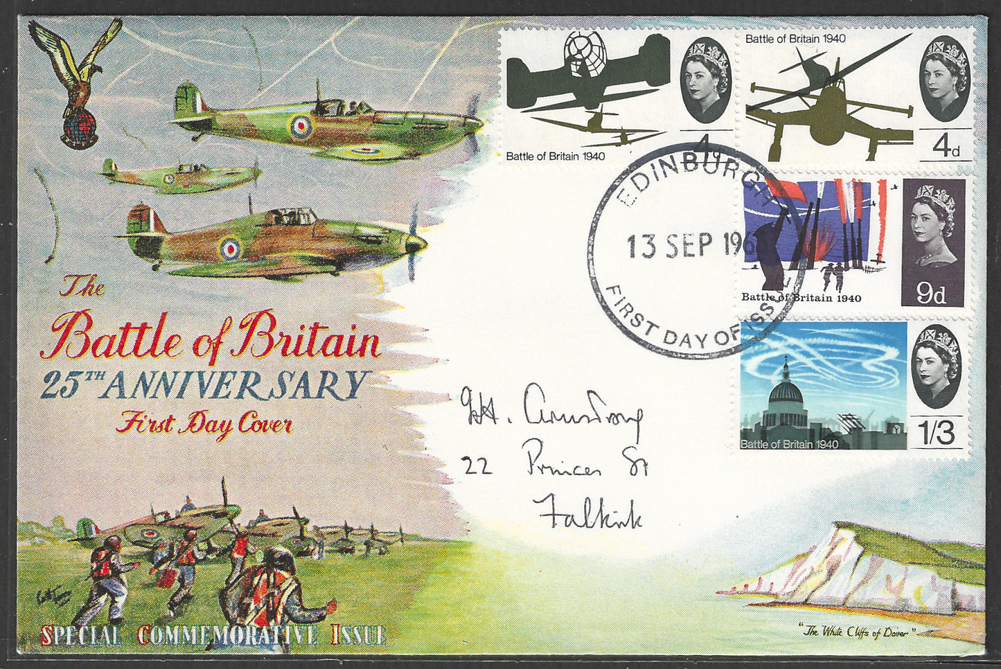 Great Britain - The Battle of Britain 25 th Anniversary FDC , 1965 - GGG00514