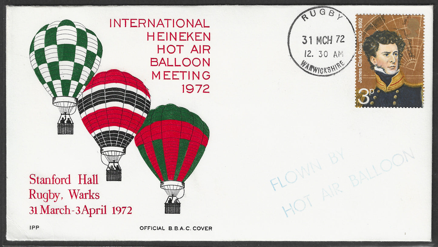 Great Britain - International Heineken Hot Air Balloon Meeting 1972 - Flown by Hot Air Balloon Cover , 1972 - GGG00545