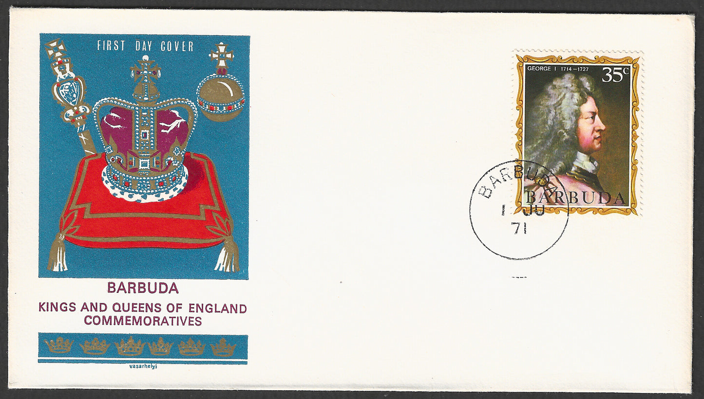Barbuda - FDC Kings and queens of England commemoratives, 1971 - GGG00562