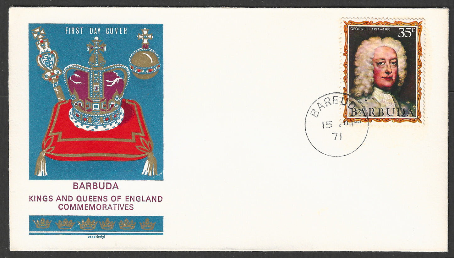 Barbuda - FDC Kings and queens of England commemoratives, 1971 - GGG00563