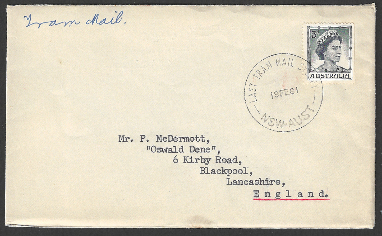 Australia FDC - Last Tram Mail System, 1961 - GGG00582