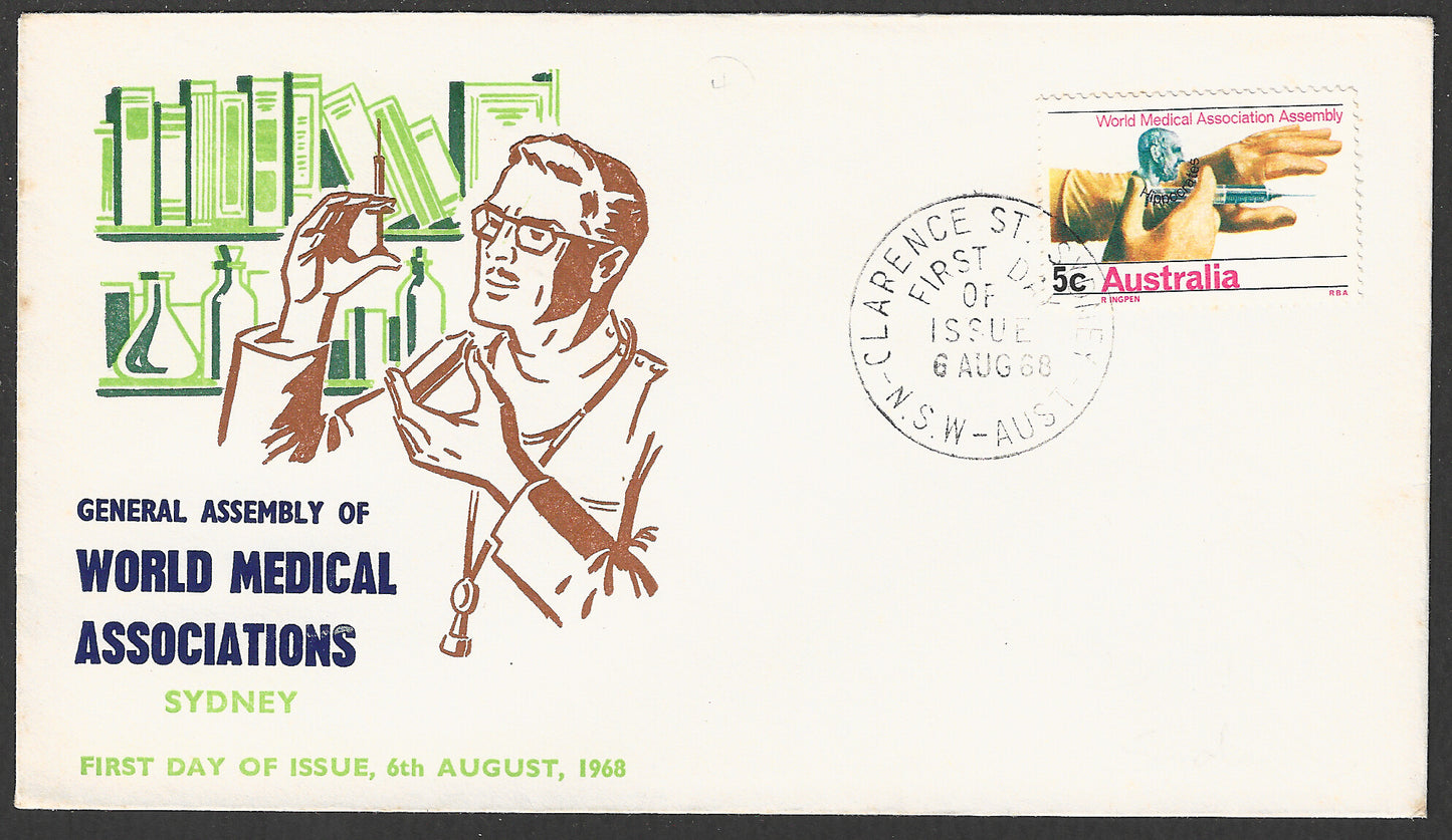 Australia FDC - General Assembly of World MEdical Association, Sydney, 1968 - GGG00593