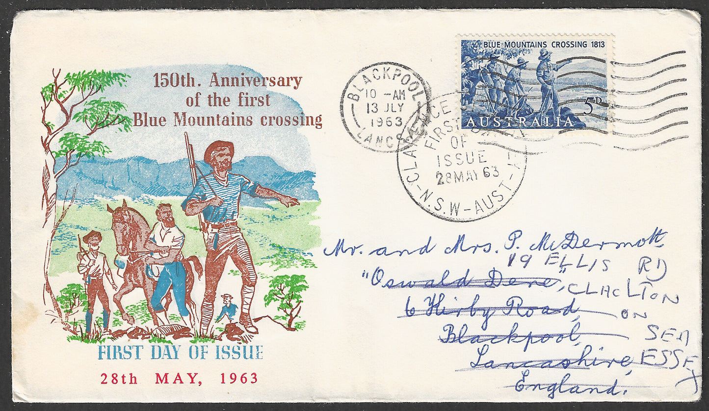 Australia FDC - 150th Anniversary of the First Blue mountains Crossing 1963 - GGG00617