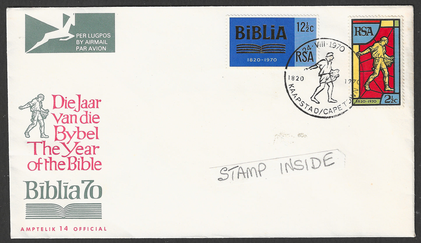 RSA stamps FDc -Bybel the year of the Bible, 1970 - GGG00650