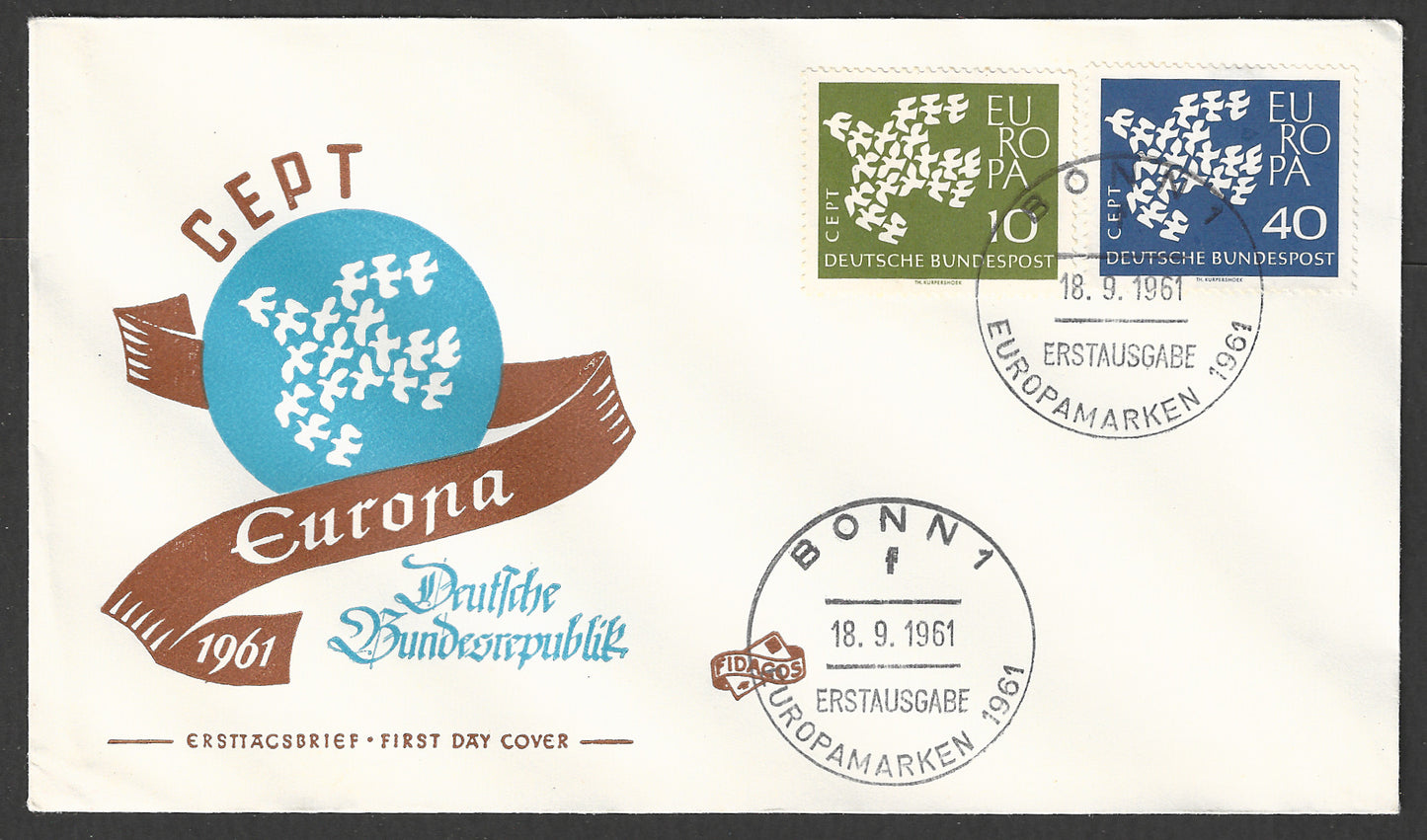 Germany stamps FDC - Europa set of 2 Values, 1961 - GGG00663
