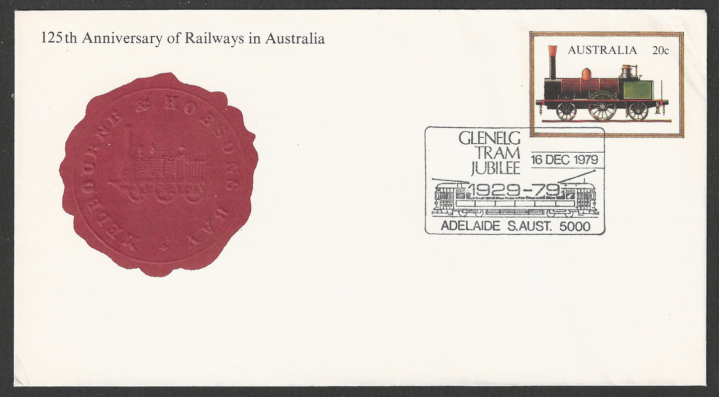 Australia Pre Paid Cover - 125th Anniversary of RAilways , Tram Jubilee, 1979 - GGG00703
