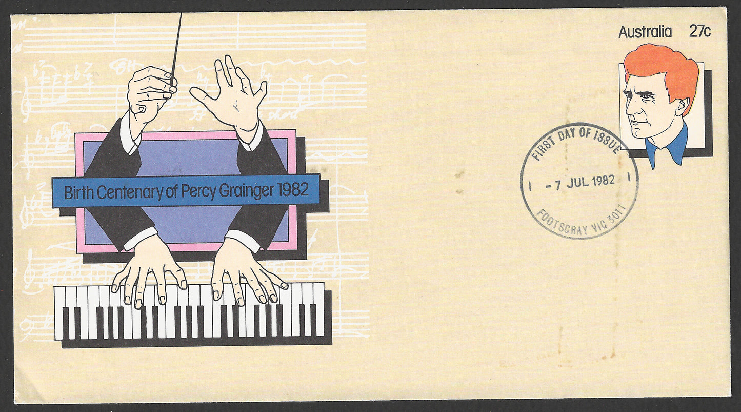 Australia Pre paid cover - Birth Centenary of Percy Grainger , 1982 - GGG00708