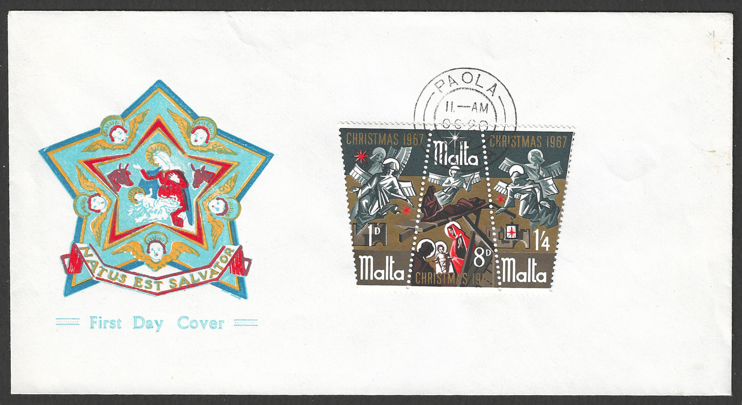 Malta stamps FDC - Odd Shape - Christmas , set , 1967 - GGG00716