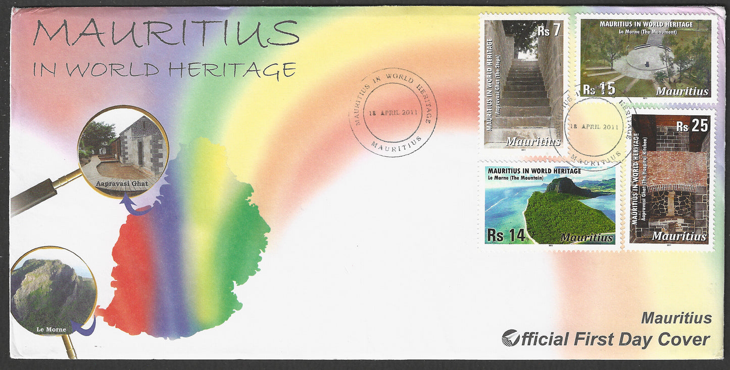 Mauritius stamps FDC - in World HEritage, 2011 - GGG00772