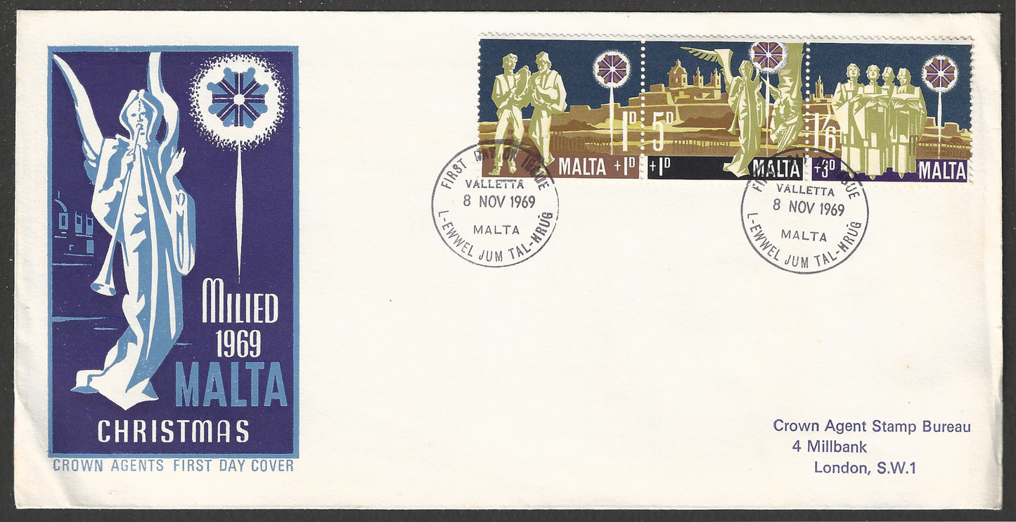 Malta stamps FDC - Milied 1969 Christmas - GGG00778