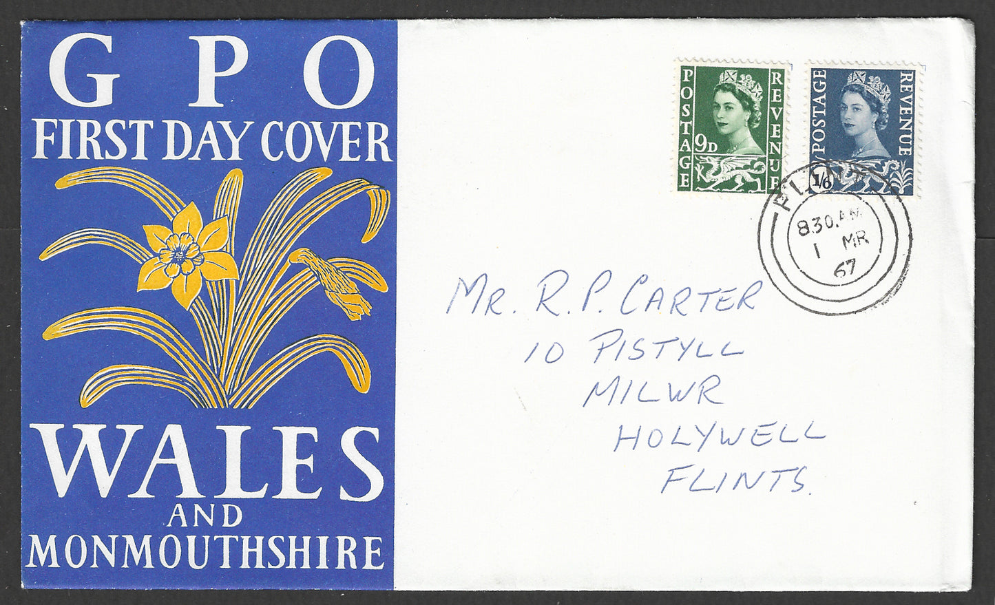 Great Britain stamps - FDC / Cover -Channel Islands, Wlesand Monmuthshire , 1967 - GGG00855