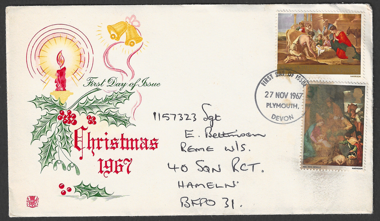 Great Britain stamps - FDC / Cover - Christmas , 1967 - GGG00864