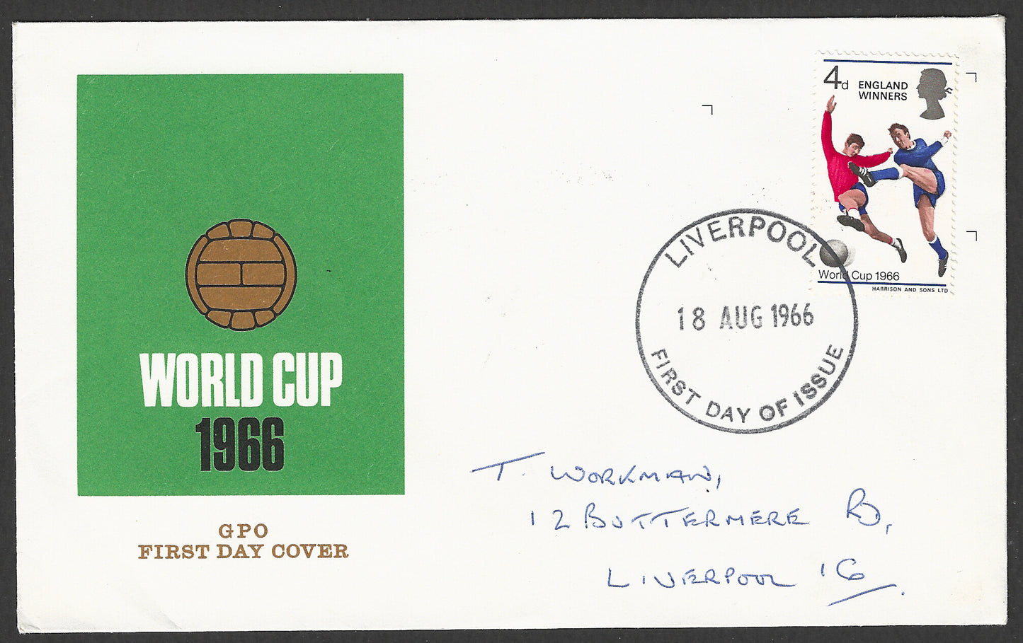 Great Britain stamps - FDC - World Cup, Football, 1966 - GGG00876