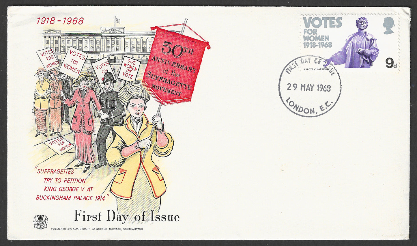 Great Britain stamps - FDC - Votes for Women , 1968 - GGG00880