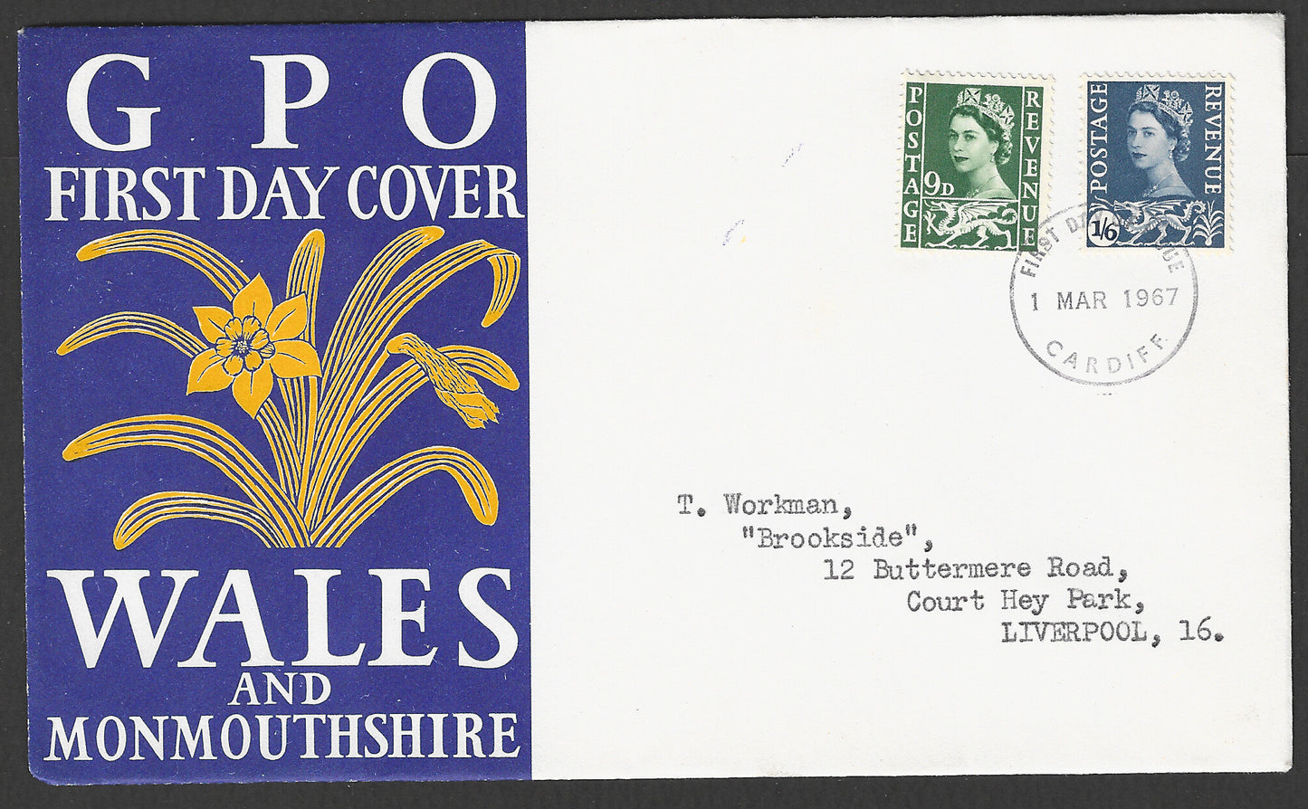 Great Britain stamps - FDC - Wales and Monmouthshire , 1967 - GGG00900