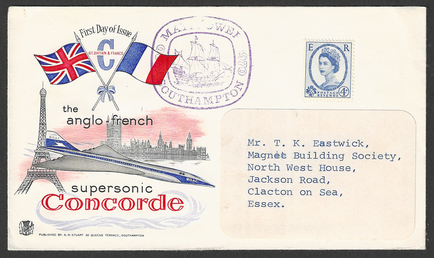 Great Britain stamps - FDC - The Anglo French Supersonic Concorde, 1970 - GGG00917
