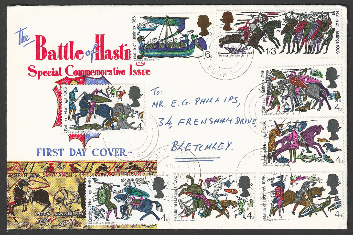 Great Britain stamps - FDC - Battle of HAsting Special Commemorative , 1966 - GGG00921
