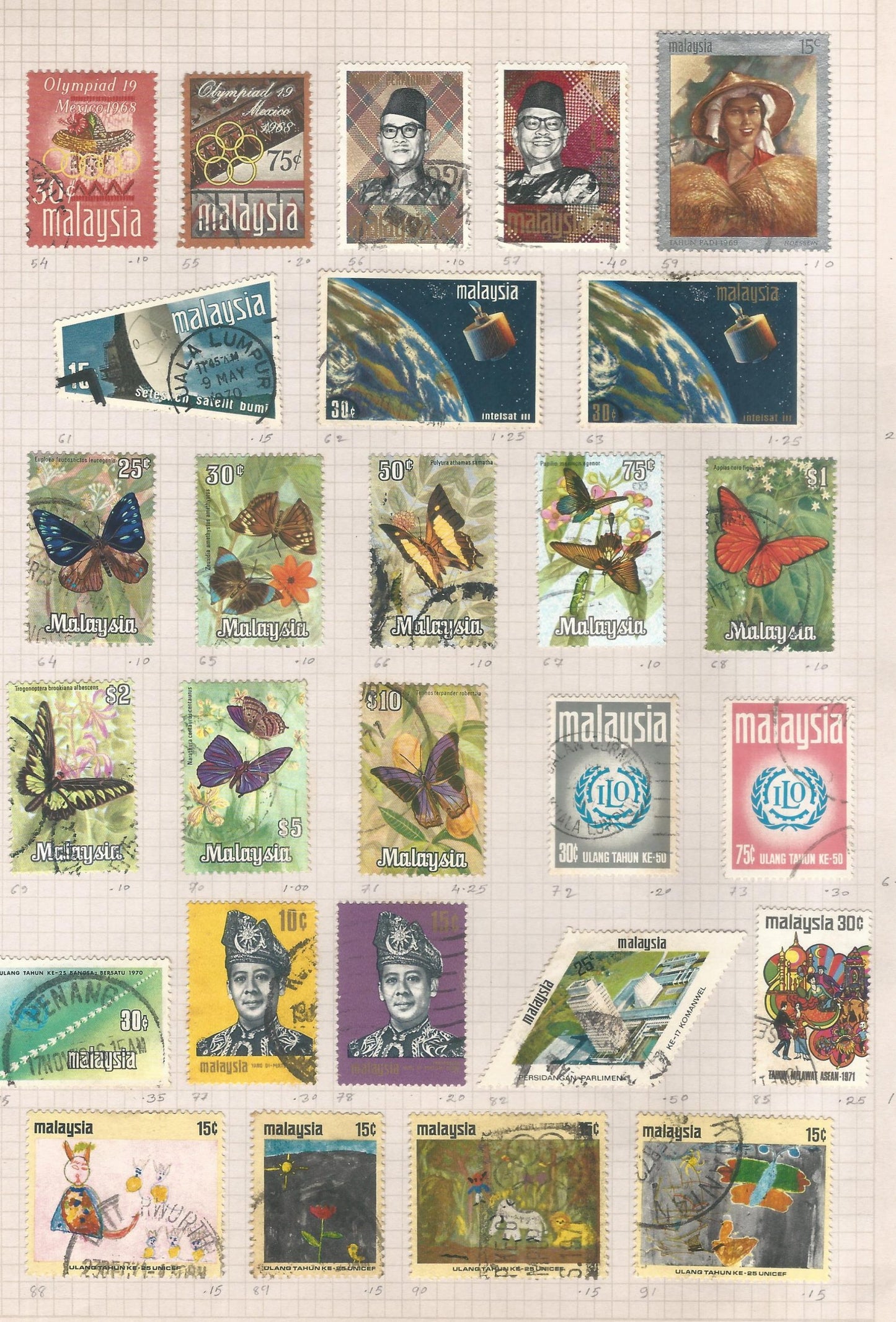 Malaysia Short Collection with Malayan State Stamps around 140 Different with High Cat Values